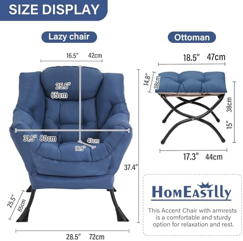 Lazy Chair with Ottoman, Soft Comfy Chair - Image 2
