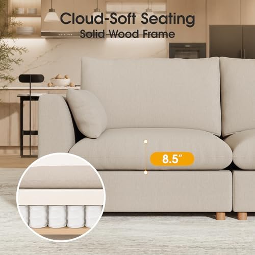WorthFurni Oversized Modular Sectional Sofa, Comfty 6 Seat Modular Sofa - Image 4