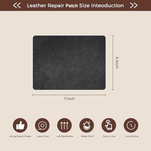 JDLUGH Sofa Leather Repair Patch Tape, 8.2x11 Inch - Image 3