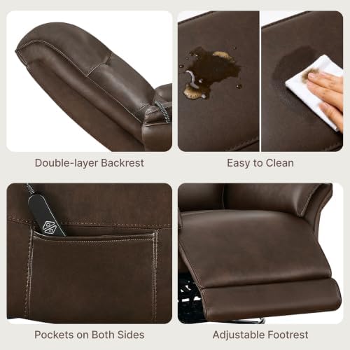 KISLOT Swivel Power Recliner Chair, Hand Remote - Image 6