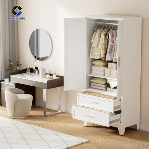 COFaR Metal Armoire Wardrobe Closet - Image 2