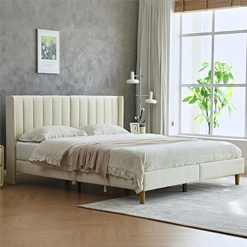 YUHUASHI King Bed Frame，Platform Bed by YUHUASHI