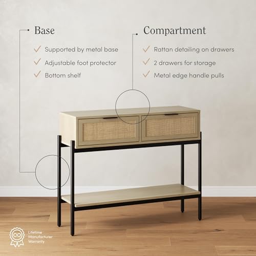Nathan James Virgo Wood Accent Storage Console Sofa Table, - Image 4