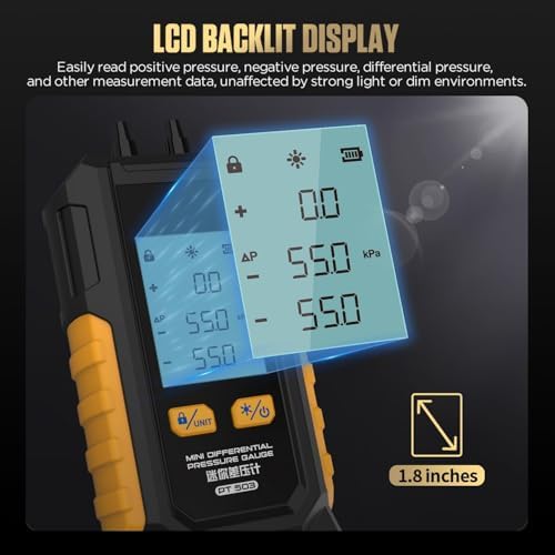 Manometer, Dual-Port Manometer HVAC Gas Pressure Tester - Image 4