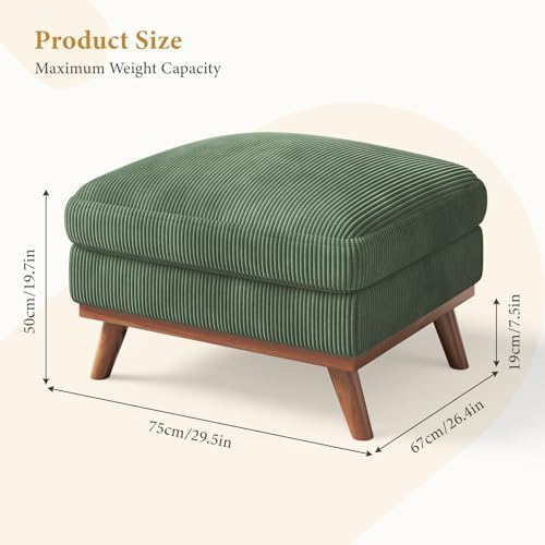Vesgantti Large Ottoman for Modular Sofa, 29.5" Corduroy Pouf Ottoman - Image 2