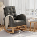 GarveeHome Nursery Rocking Chair, Linen Fabric Upholstery, Sturdy Wooden Legs & by GarveeHome