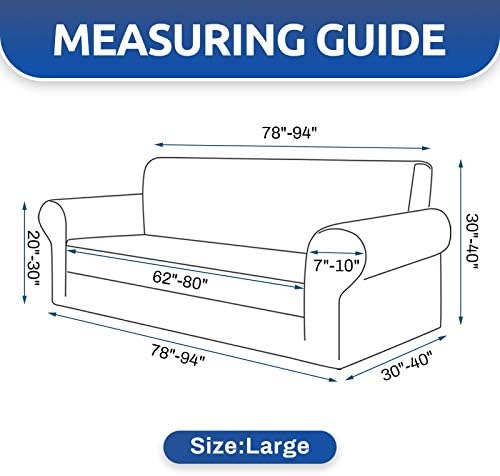 KEKUOU Stretch Couch Covers for Sofa, 3 Cushion Couch Slipcover - Image 4
