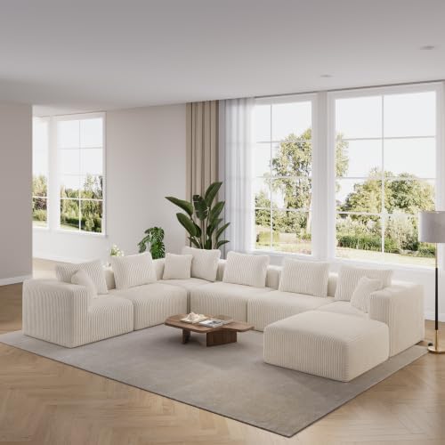 Novilla 141" Modular Sectional Sofa, U Shape Sectional Couch, Modern Cloud by Novilla
