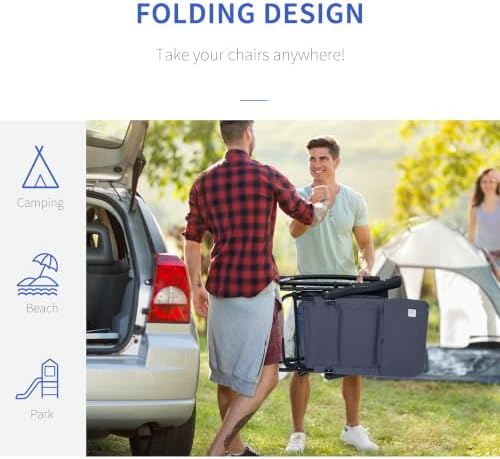 Outsunny Set of 4 Oversized Folding Rocking Camping Chair - Image 4