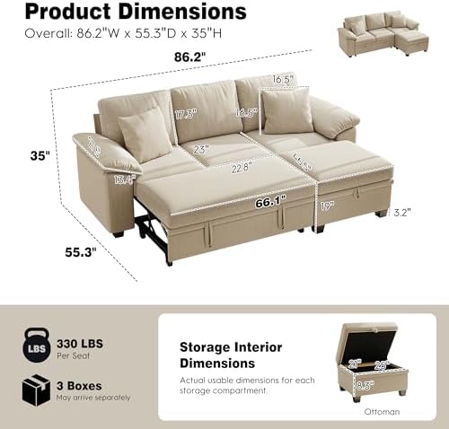 Ihanherry 86" Modular Sectional Sofa - Image 3