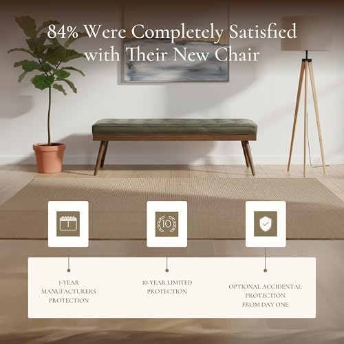 POLY & BARK 55" Tufted Leather Bed Bench - Image 7