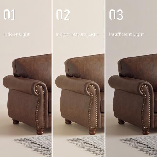 Traditional Faux Leather Couch Sofas - Image 6