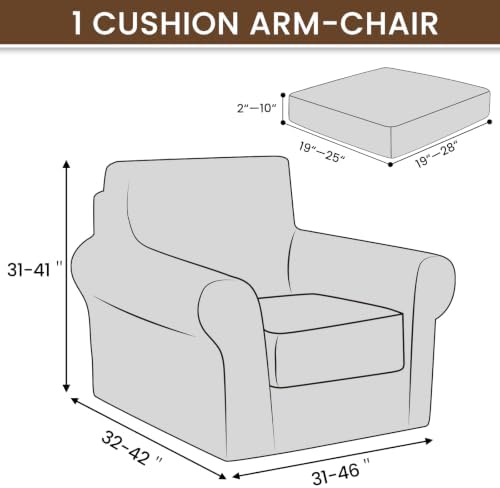 XINEAGE 2-Piece Velvet Armchair Sofa Cover, Couch Covers - Image 3