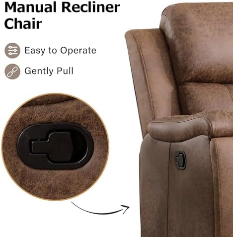 CANMOV Leather Recliner Chair, Classic and Traditional Manual Recliner Chair - Image 4