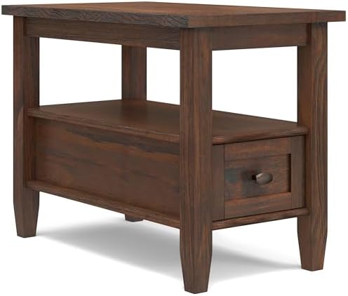 SIMPLIHOME Warm Shaker 14" Wide Solid Wood End Table in Charcoal Brown by SimpliHome
