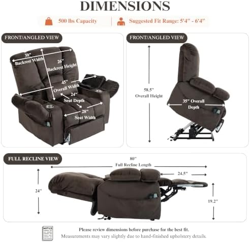 Heavy Duty 500 lbs Power Lift Recliner - Image 2