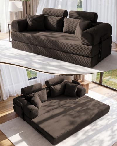 79" Convertible Sofa Bed with High Back, Boneless Couch by NNQComfyHome
