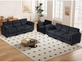 HAOMARKETS Corduroy 3-Piece Sofa Set, Upholstered Armchair and 3-Seater Sofa by HAOMARKETS