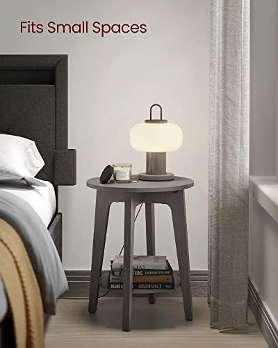 VASAGLE Round Side Table with Lower Shelf, End Table - Image 4