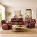 Recliner Sofa Set 3 Piece Living Room Furniture Set Couch Leather Recliner Sofa by DaydoSempli