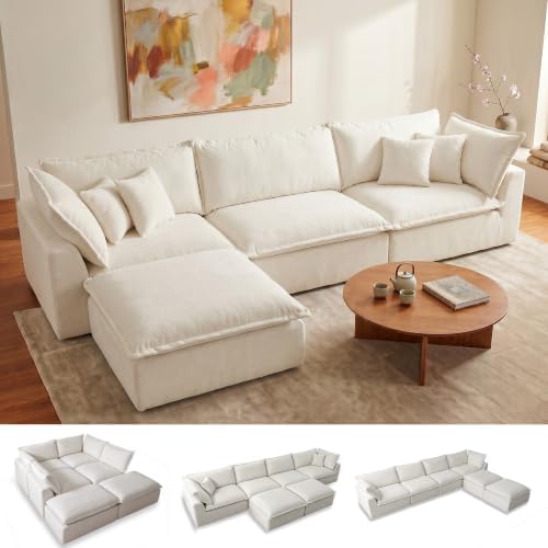 WEUP 130" Oversized Modular Sectional Sofa, L Shaped Boneless Couch by Unknown