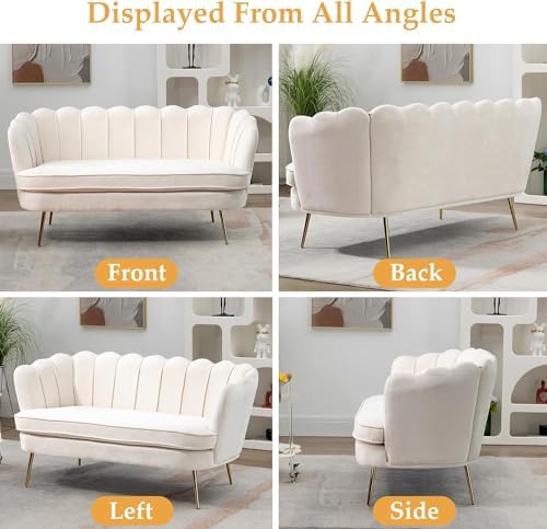 anwickjeff 59" Wide Modern Boucle Loveseat Small Sofa Small Mini Room Couch - Image 6