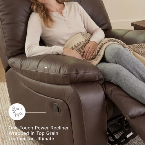 Signature Design by Ashley Leesworth Power Rocker Recliner, Dark Brown - Image 4
