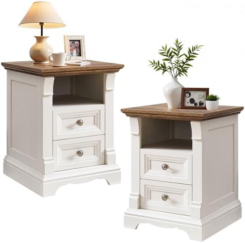 T4TREAM Farmhouse Nightstand Set of 2 by T4TREAMFurniture
