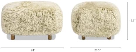 Jennifer Taylor Home Enchante 24.5" New Zealand Sheepskin Rectangular Accent - Image 3