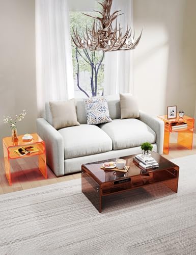 Clear Acrylic End Table 2-Tier Bedside nightstand - Image 6
