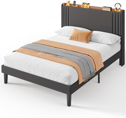 Gizoon Queen Bed Frame with Charging Station and LED Lights - Image 7
