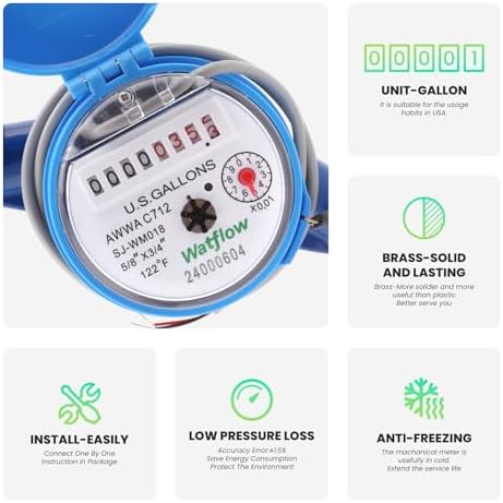 DN20 Water Meter with Pulse Output, AWWA C712 Certification Gallon - Image 3