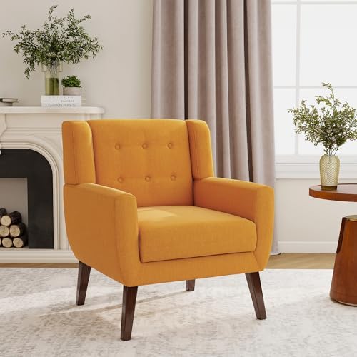 Accent Chair, Upholstered Armchair in Linen - Image 3