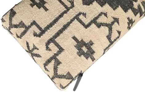 LR Home Black/Cream Handmade Upholstered Bench - Image 5