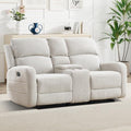 EBELLO Manual Living Room Furniture Reclining Couch Set, Soft Fabric Loveseat by EBELLO