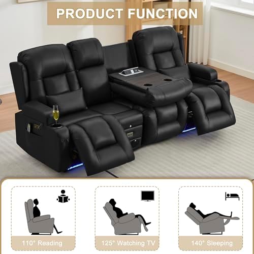 URRED Power Loveseat Recliner Sofa - Image 4