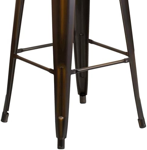 Flash Furniture 30 in Backless Metal Barstool, Distressed Copper - Image 5