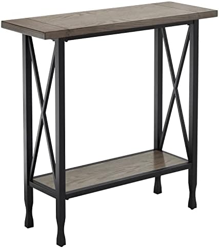 Leick Home Chisel & Forge Console Table, Smoke Gray, Matte Black by LeickFurniture