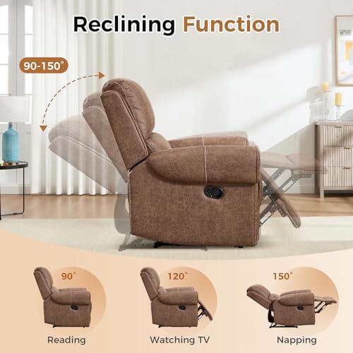 CANMOV 2 Pieces Faux Leather Manual Reclining Couch Furniture Set - Image 5