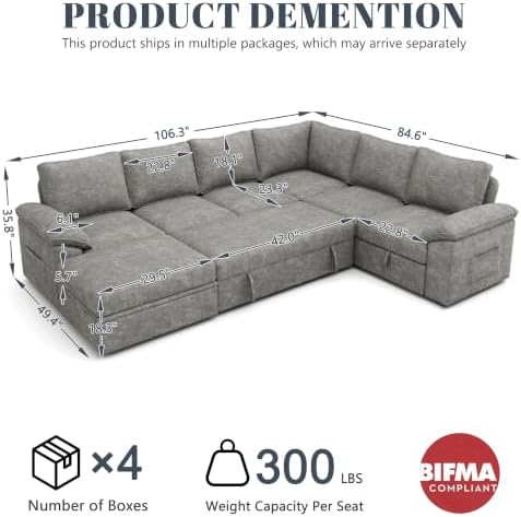 106'' Modular Sectional Sofa - Image 3
