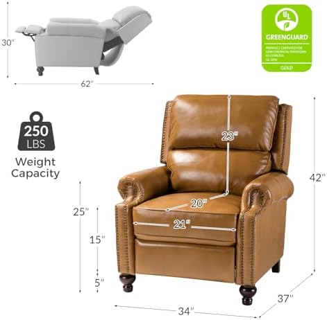 HULALA HOME Genuine Leather Recliner Chair - Image 2