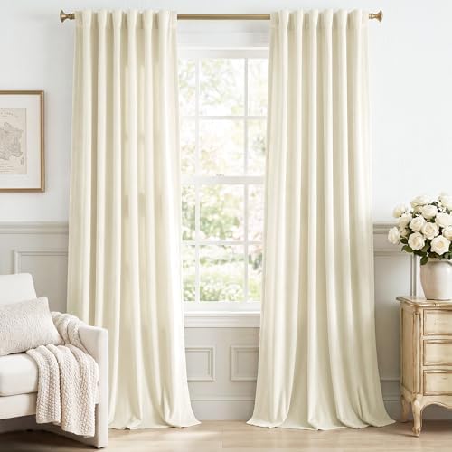 StangH Ivory White Velvet Curtains by StangH
