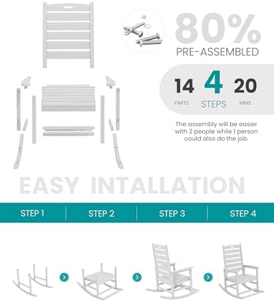 SERWALL HDPE Outdoor Rocking Chair - Image 5
