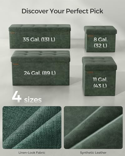 SONGMICS Storage Ottoman Bench, 43.3 Inches Folding Foot Rest Stool - Image 6