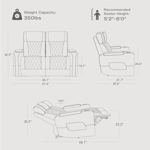 Watson & Whitely Genuine Leather Power Reclining Loveseat - Image 2