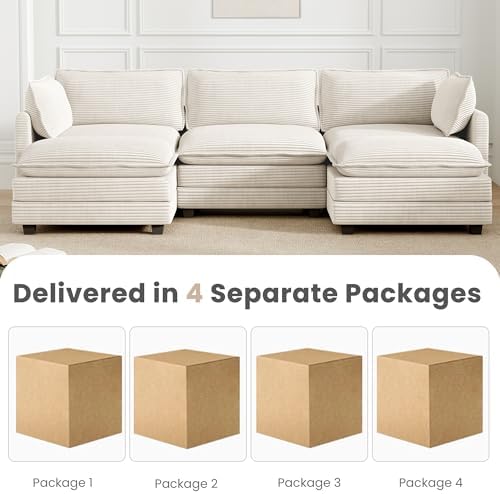 ROWHY 112'' Sectional Modular Cloud Couch, Oversized 5 Seat Couches U Shaped - Image 3