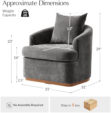 HULALA HOME Modern Swivel Accent Chair - Image 2