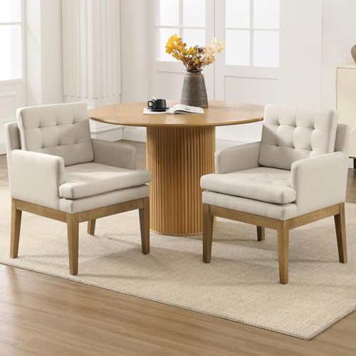 Upholstered Tufted Dining Chairs - Image 4