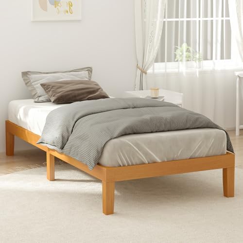 DUMOS Solid Wood Platform Twin Bed Frame, 12inch Wooden Mattress Foundation - Image 6