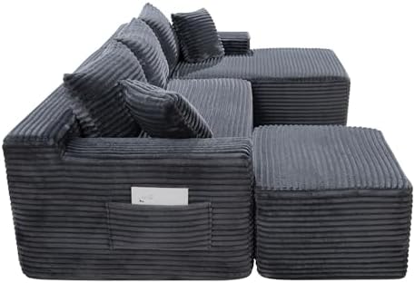 95-Inch U-Shaped Right Facing Corner Compressed Sofa Modular Sectional Boneless - Image 4